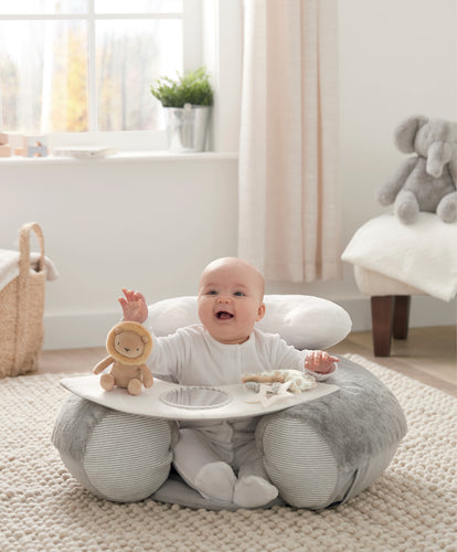 Sit & Play Baby Floor Seat - Welcome to the World Grey Born to be Wild