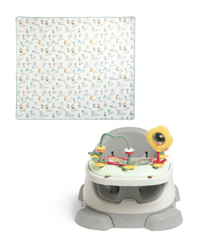 Bug 3-in-1 Floor & Booster Seat with Activity Tray & Splash Mat - Pebble Grey
