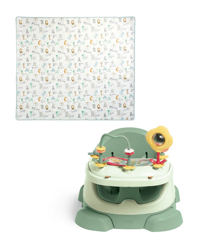 Bug 3-in-1 Floor & Booster Seat with Activity Tray & Splash Mat - Eucalyptus