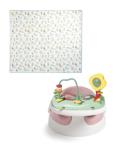 Snug Floor Seat with Activity Tray Bundle & Splash Mat (3 pieces) - Blossom