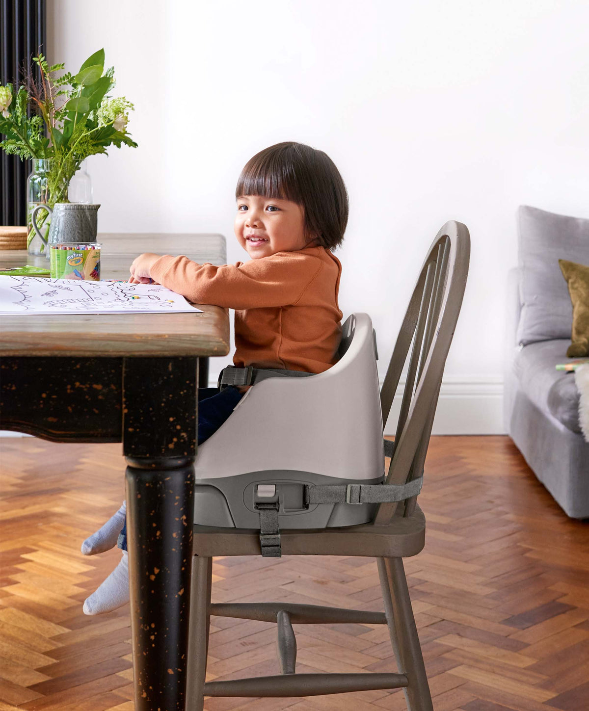 Bug 3-in-1 Floor & Booster Seat - Pebble Grey – M&P AUSTRALIA